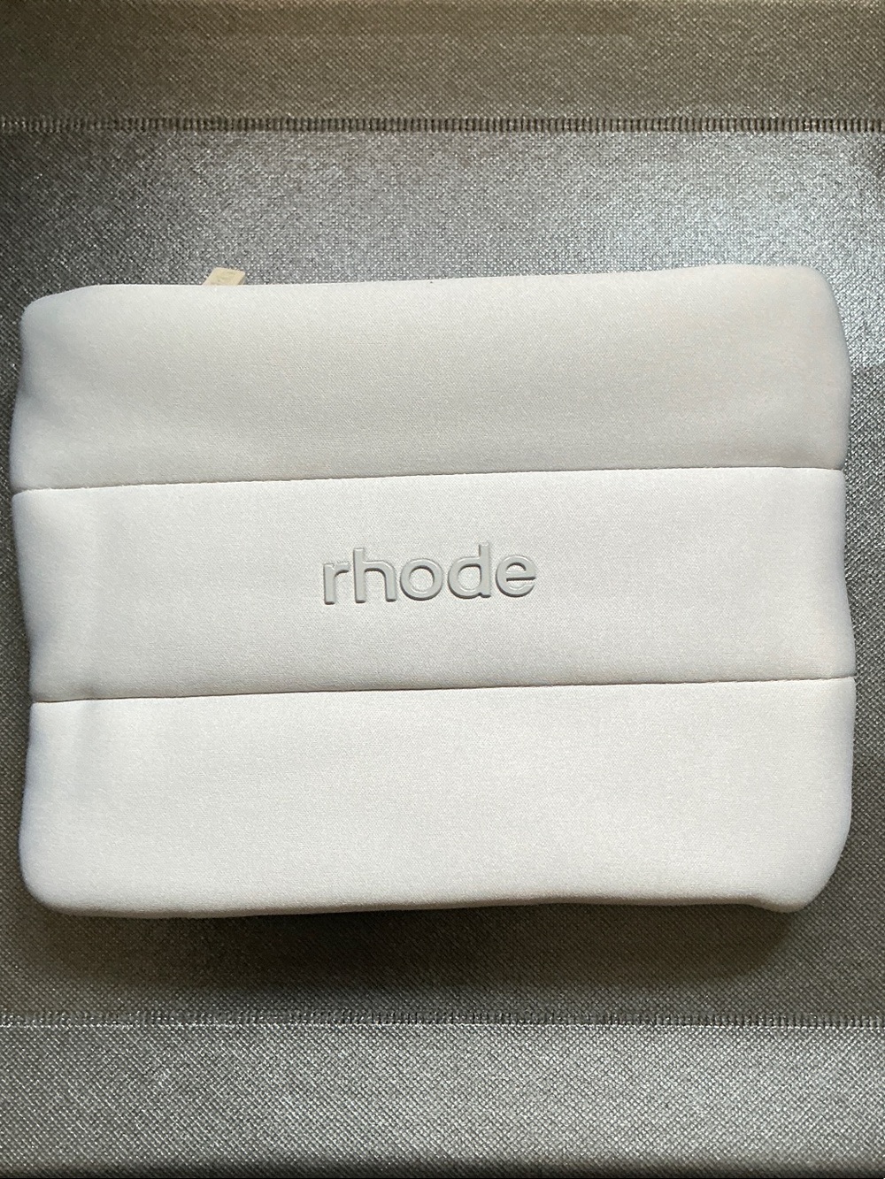 RHODE Cream Quilted Cosmetic Pouch